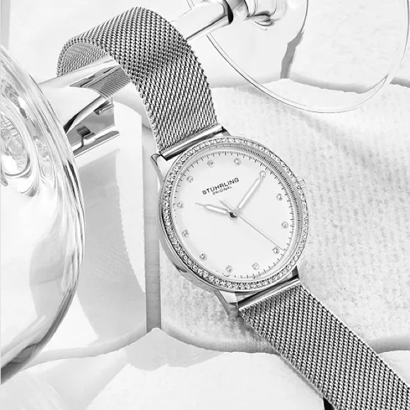 Stuhrling Women's 3904 Silver-Tone Mesh Bracelet Watch 38mm - Picture 10 of 10